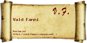Vald Fanni névjegykártya